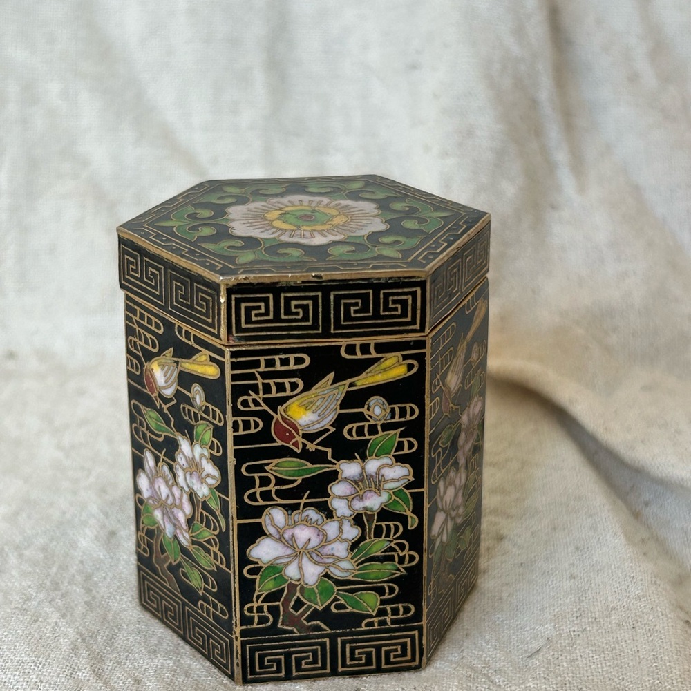 Hexagonal Cloisonné Decorative Box